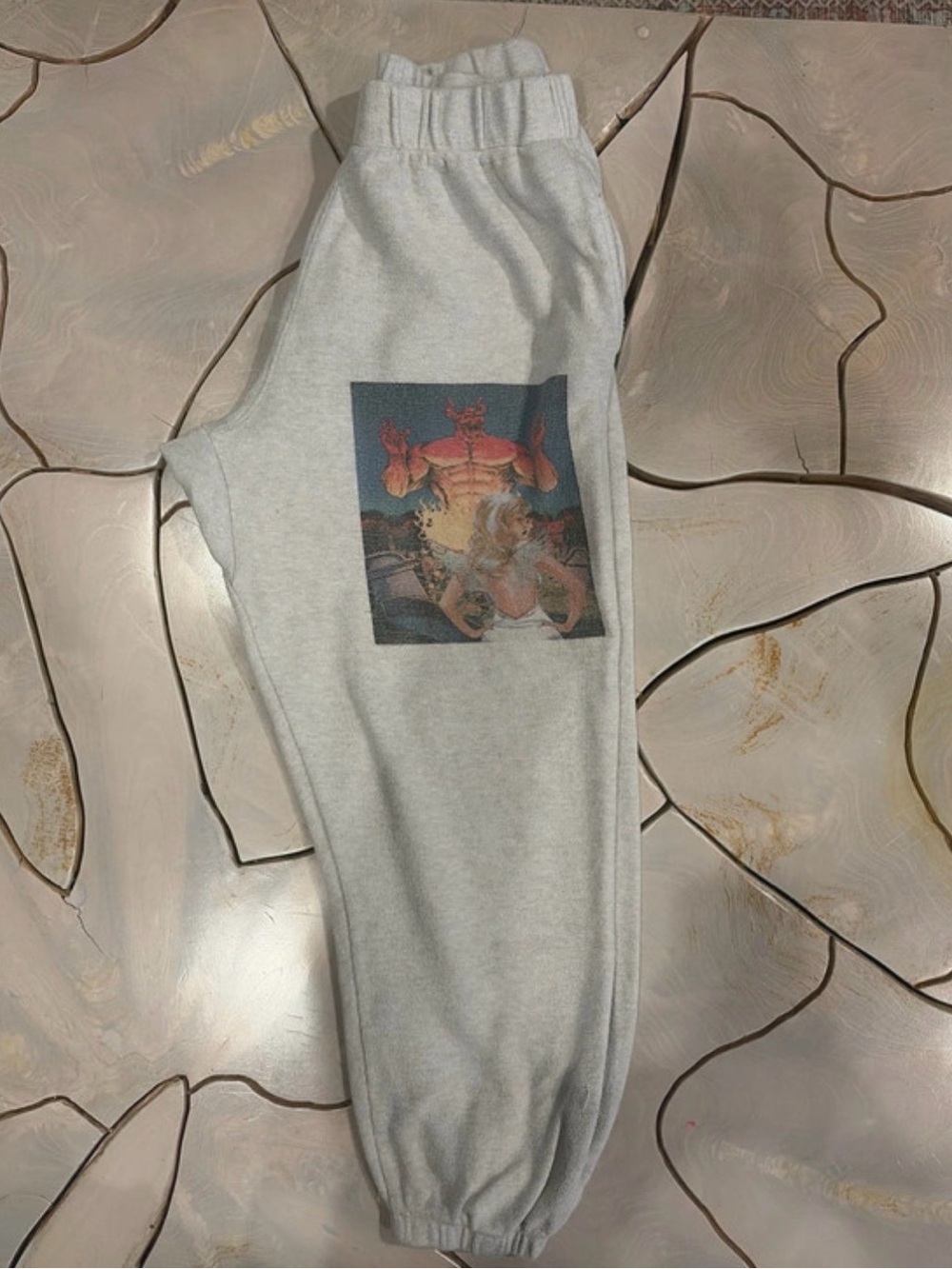 Boys Lie women's Light Gray Graphic Sweatpants